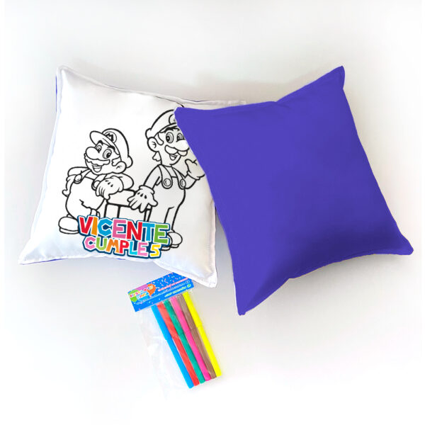 Cojín Para Colorear + 6 Lápices plumones - Imagen 4