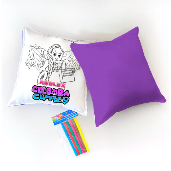 Cojín Para Colorear + 6 Lápices plumones - Imagen 3