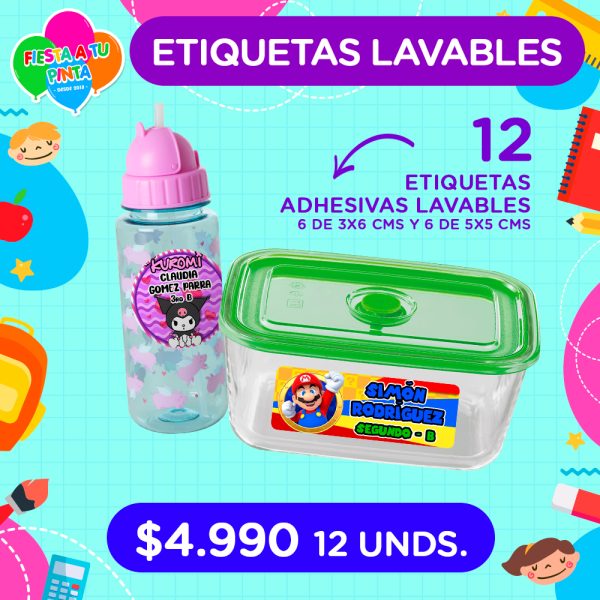 Etiquetas Escolares Lavables